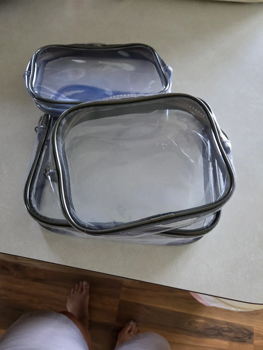 Clear Travel Electronics Pouch with Black Trim - 3-Pack